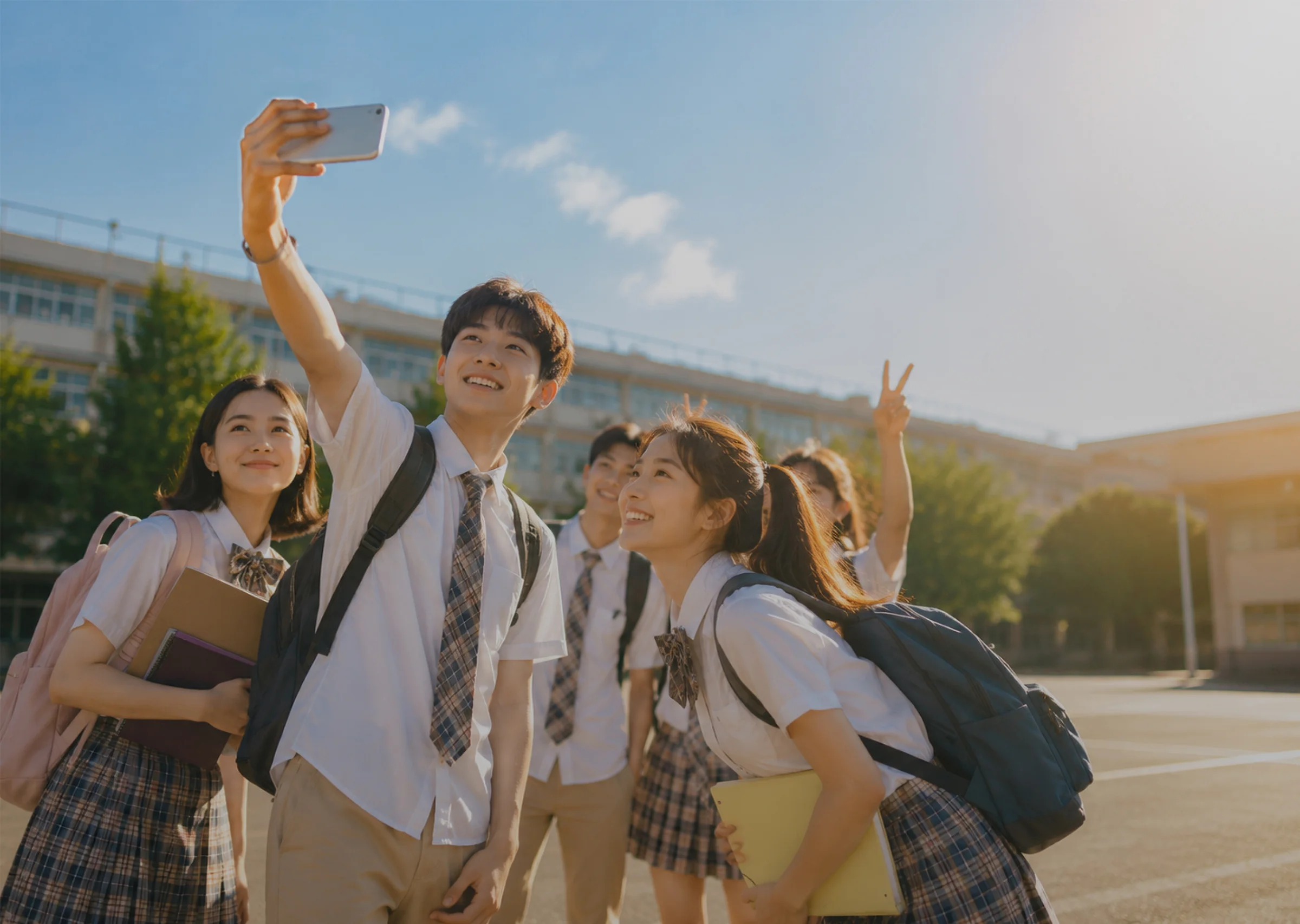 Student smiling in a bright learning environment